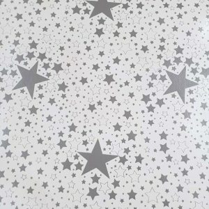Christmas Silver Stars Festive Wipe Clean PVC Tablecloth